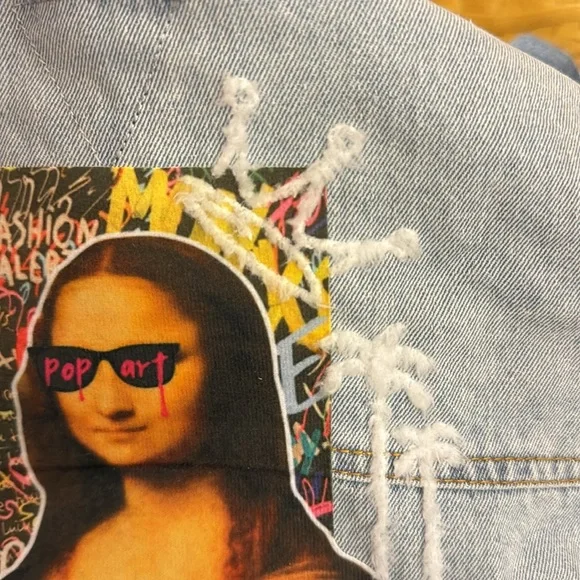 NWT • Trio Urban • Mona Lisa Heart Denim Crop Jacket • 200016-DNBLU • S/M • 😍 - Picture 9 of 11